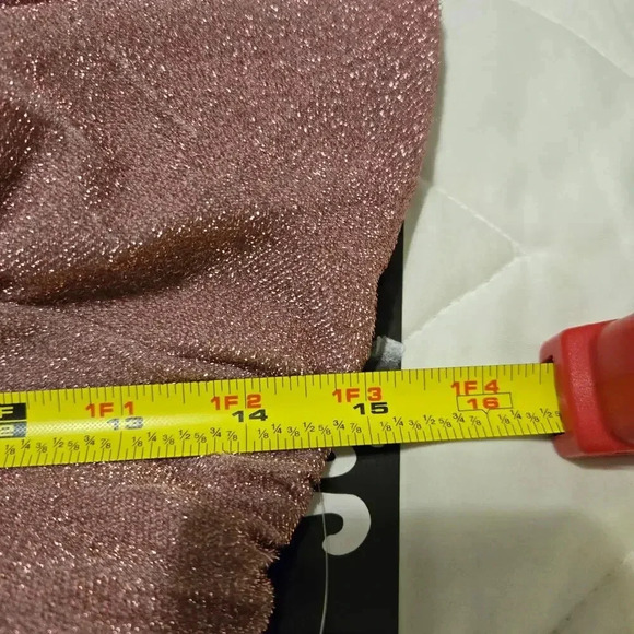 Jump Size Large metallic party bodycon dress with ruched sides in Rose color NWT - Picture 7 of 9
